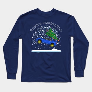 Jumping Subie Rally Christmas Car Long Sleeve T-Shirt